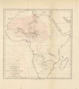 Karte der Afrika-Expedition von Heinrich Barth
