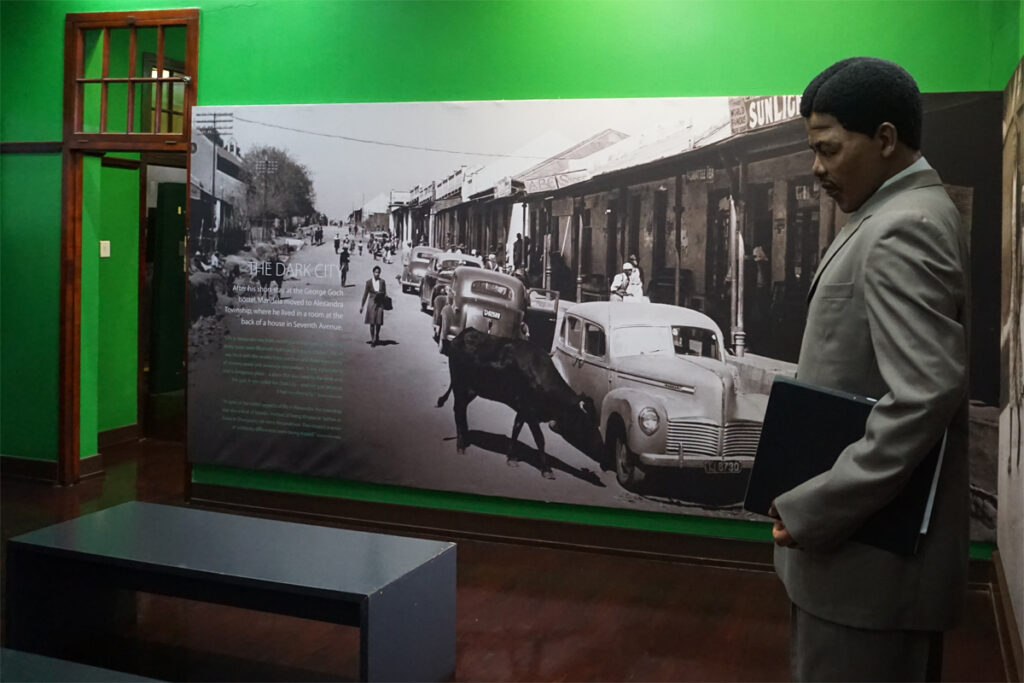 Eine Szene im Nelson Mandela Museum in Mthatha