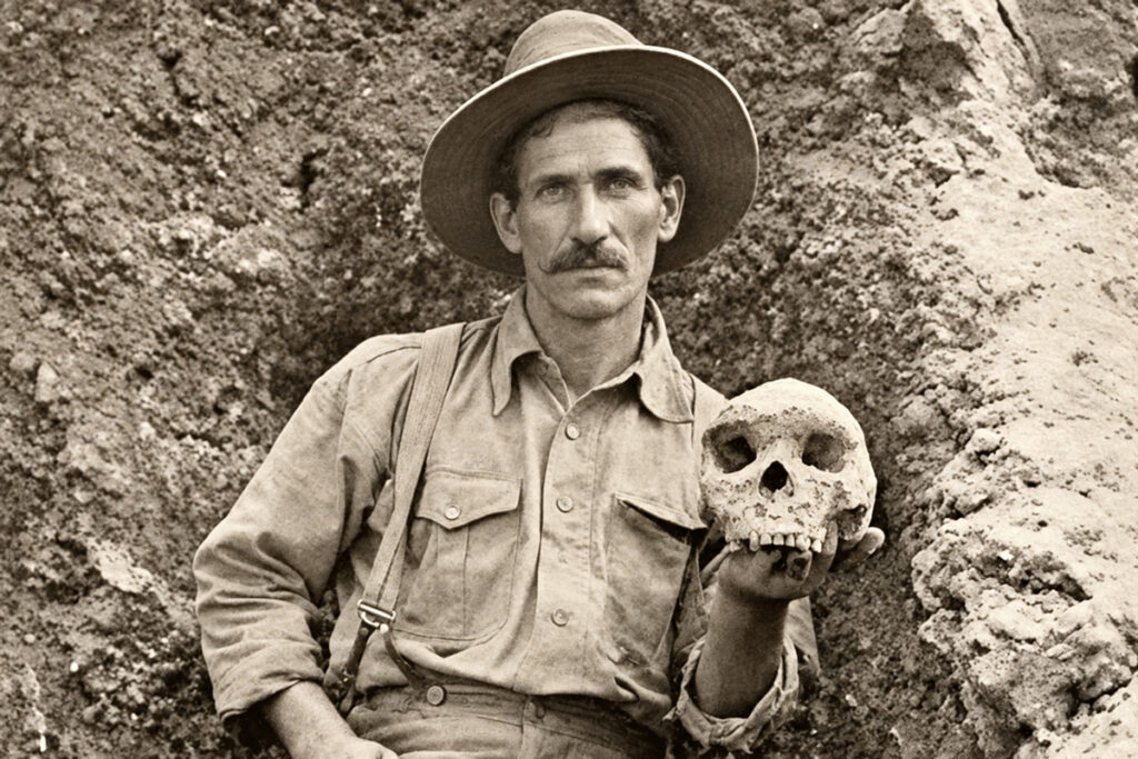 Tom Zwigelaar hält mit Kabwe 1 in der Broken Hill Mine.